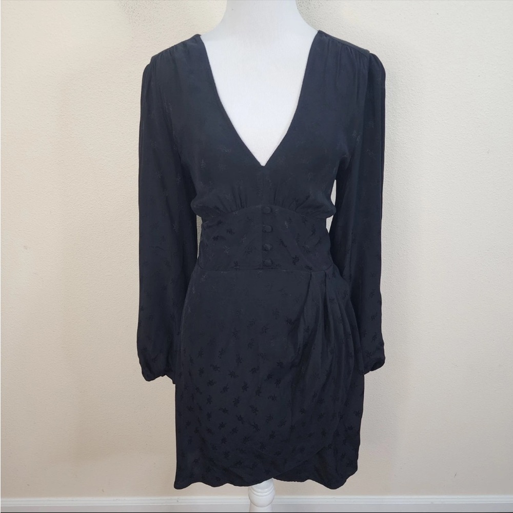 Topshop Black Long Sleeve wrap style Dress